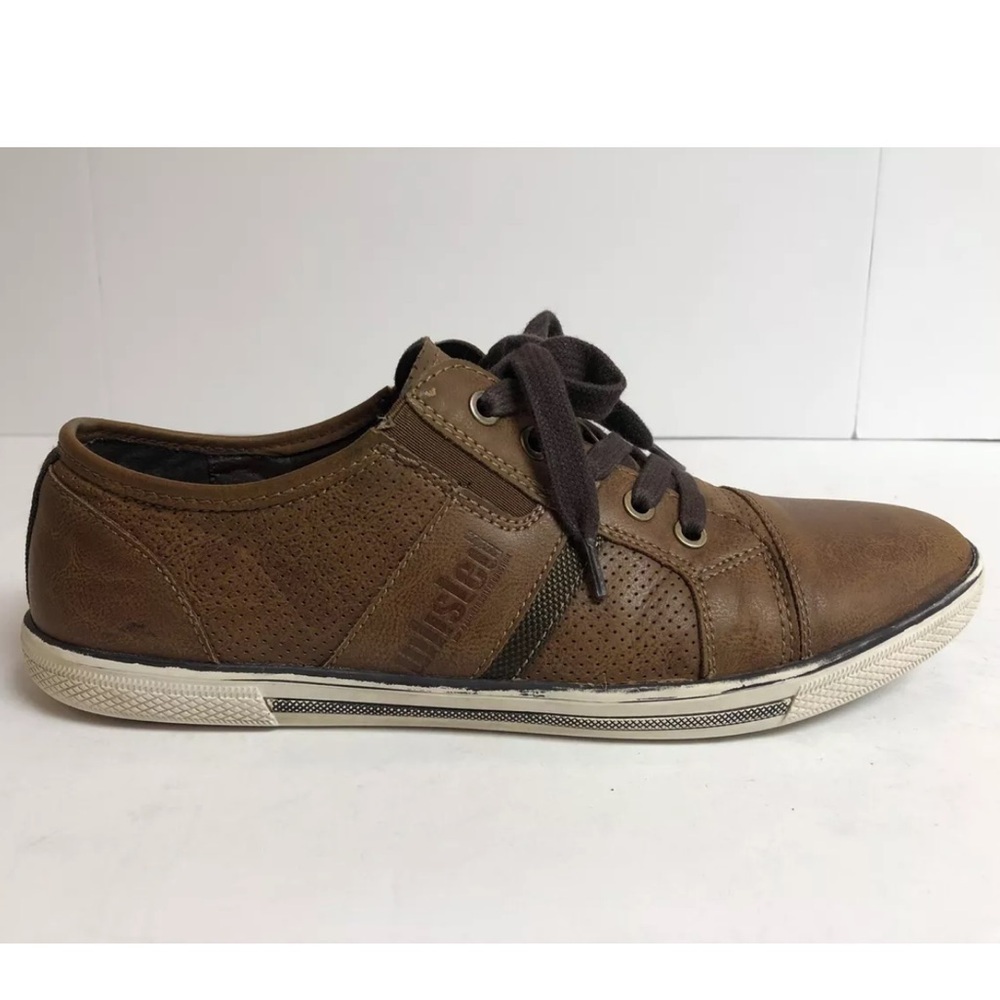 Kenneth Cole Men’s Shiny Crown, Cognac Lace-Up Sneakers, Size 9.5 M.